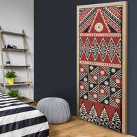 Vintage Bula Fiji Door Cover Red Tapa Masi Motif LT9 - Polynesian Pride