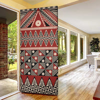 Vintage Bula Fiji Door Cover Red Tapa Masi Motif LT9 - Polynesian Pride