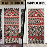 Vintage Bula Fiji Door Cover Red Tapa Masi Motif LT9 - Polynesian Pride