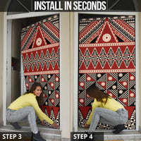 Vintage Bula Fiji Door Cover Red Tapa Masi Motif LT9 - Polynesian Pride