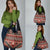 Vintage Bula Fiji Grocery Bag Red Tapa Masi Motif