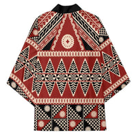 Vintage Bula Fiji Kimono Red Tapa Masi Motif LT9 - Polynesian Pride