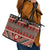 Vintage Bula Fiji Leather Tote Bag Red Tapa Masi Motif