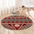 Vintage Bula Fiji Round Carpet Red Tapa Masi Motif