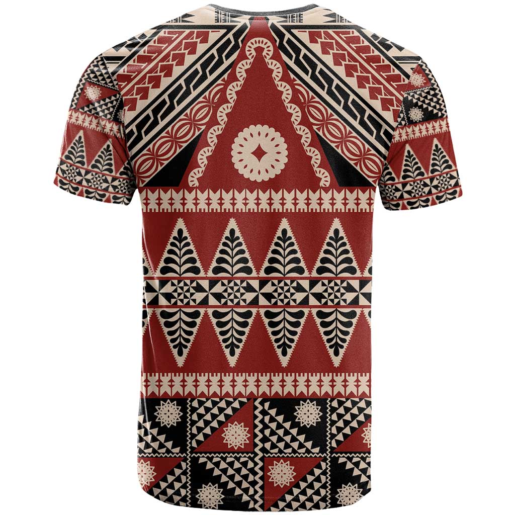 Vintage Bula Fiji T Shirt Red Tapa Masi Motif LT9 - Polynesian Pride