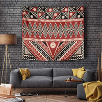 Vintage Bula Fiji Tapestry Red Tapa Masi Motif
