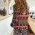 Vintage Bula Fiji Women Casual Shirt Red Tapa Masi Motif
