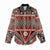 Vintage Bula Fiji Women Casual Shirt Red Tapa Masi Motif