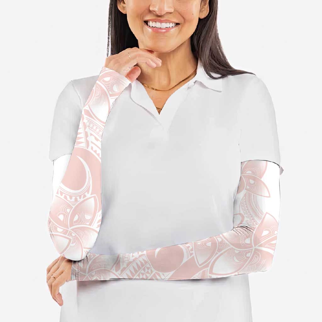 Polynesian Tribal Plumeria Lotu Tamaiti Arm Sleeves Pastel Blush - Polynesian Pride
