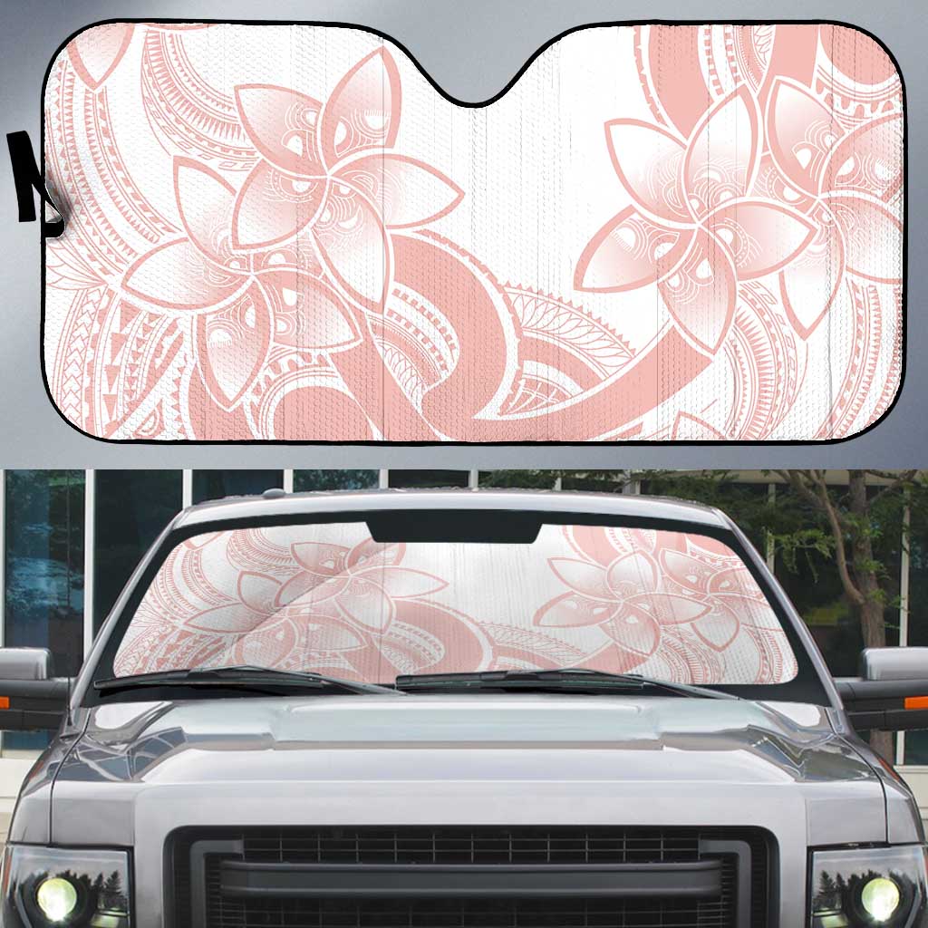 Polynesian Tribal Plumeria Lotu Tamaiti Auto Sun Shade Pastel Blush LT9 Blush - Polynesian Pride