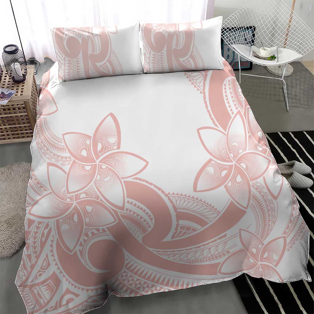 Polynesian Tribal Plumeria Lotu Tamaiti Bedding Set Pastel Blush - Polynesian Pride