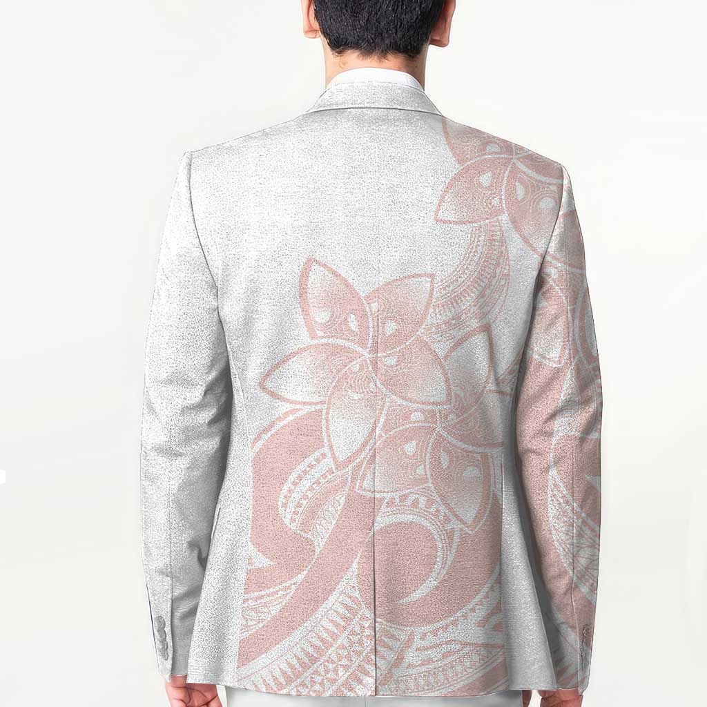 Polynesian Tribal Plumeria Lotu Tamaiti Blazer Pastel Blush - Polynesian Pride