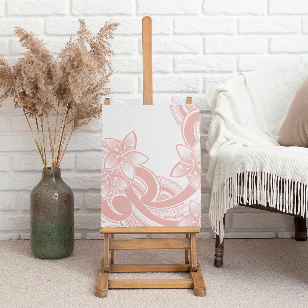 Polynesian Tribal Plumeria Lotu Tamaiti Canvas Wall Art Pastel Blush - Polynesian Pride