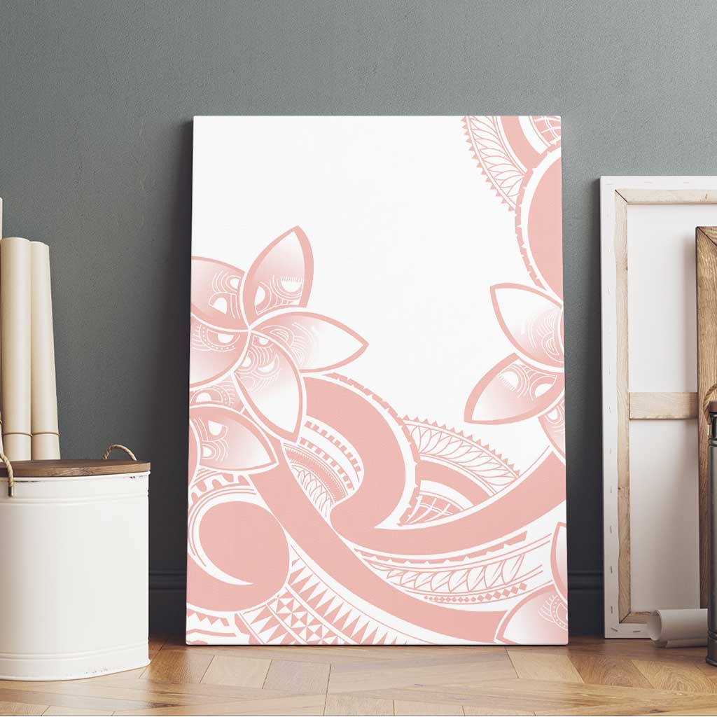 Polynesian Tribal Plumeria Lotu Tamaiti Canvas Wall Art Pastel Blush - Polynesian Pride
