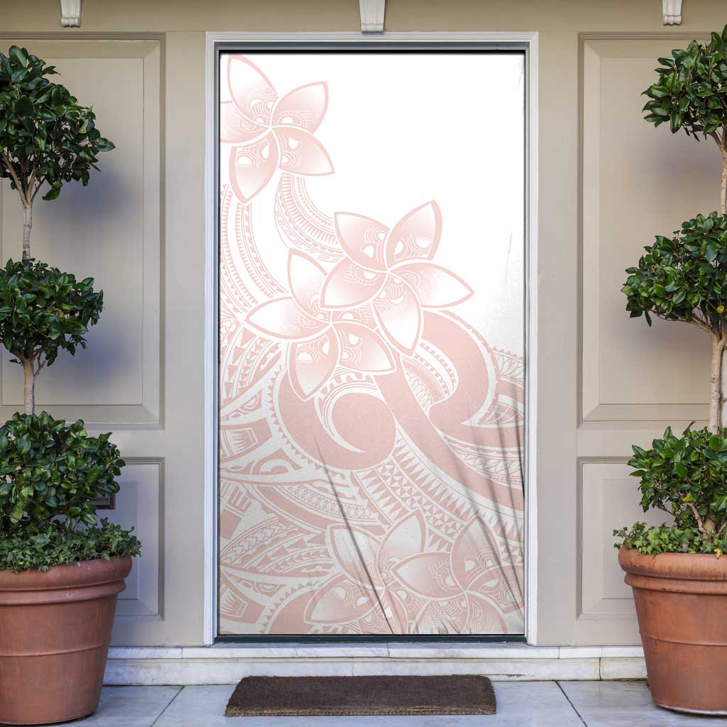 Polynesian Tribal Plumeria Lotu Tamaiti Door Cover Pastel Blush LT9 Blush - Polynesian Pride