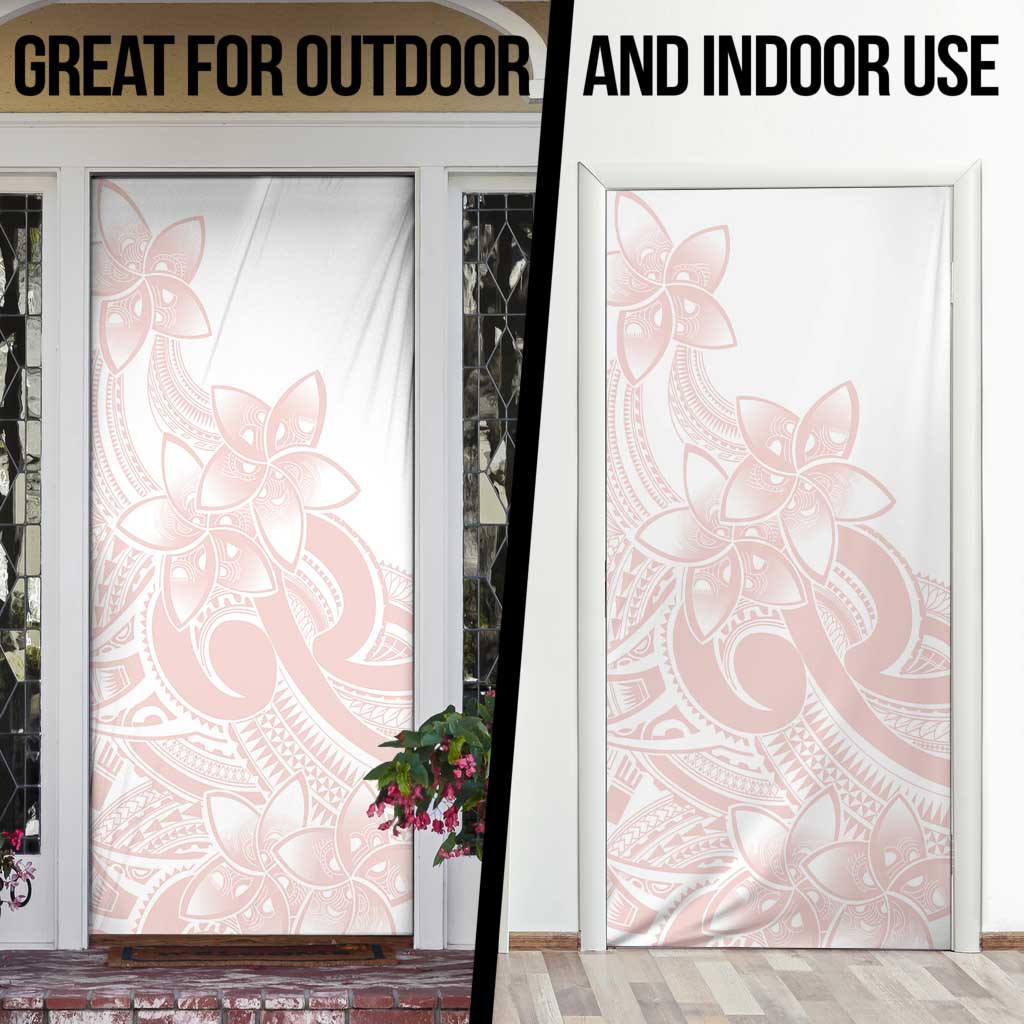 Polynesian Tribal Plumeria Lotu Tamaiti Door Cover Pastel Blush - Polynesian Pride