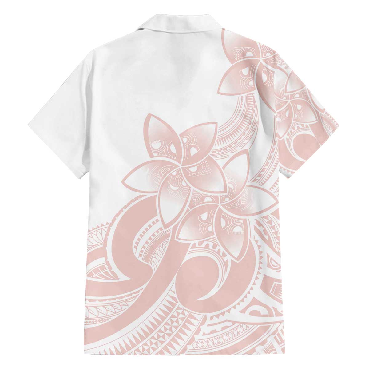 Polynesian Tribal Plumeria Lotu Tamaiti Family Matching Off The Shoulder Long Sleeve Dress and Hawaiian Shirt Pastel Blush LT9 - Polynesian Pride