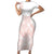 Polynesian Tribal Plumeria Lotu Tamaiti Family Matching Short Sleeve Bodycon Dress and Hawaiian Shirt Pastel Blush - Polynesian Pride