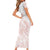 Polynesian Tribal Plumeria Lotu Tamaiti Family Matching Short Sleeve Bodycon Dress and Hawaiian Shirt Pastel Blush - Polynesian Pride