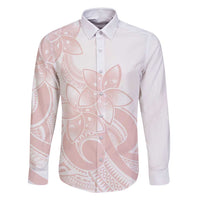Polynesian Tribal Plumeria Lotu Tamaiti Family Matching Summer Maxi Dress and Hawaiian Shirt Pastel Blush LT9 Dad's Shirt - Long Sleeve Blush - Polynesian Pride