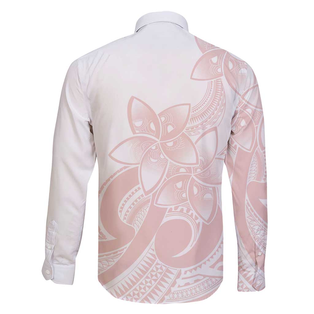 Polynesian Tribal Plumeria Lotu Tamaiti Family Matching Summer Maxi Dress and Hawaiian Shirt Pastel Blush LT9 - Polynesian Pride