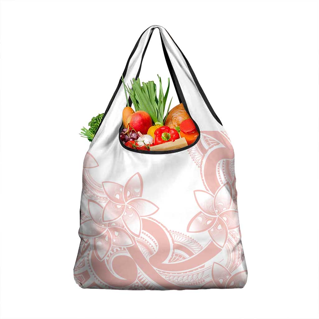 Polynesian Tribal Plumeria Lotu Tamaiti Grocery Bag Pastel Blush LT9 1-pack One Size Blush - Polynesian Pride
