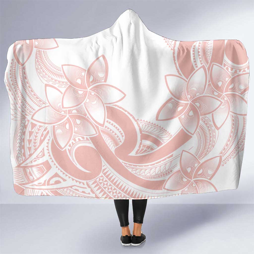 Polynesian Tribal Plumeria Lotu Tamaiti Hooded Blanket Pastel Blush LT9 One Size Blush - Polynesian Pride