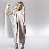 Polynesian Tribal Plumeria Lotu Tamaiti Hooded Blanket Pastel Blush - Polynesian Pride