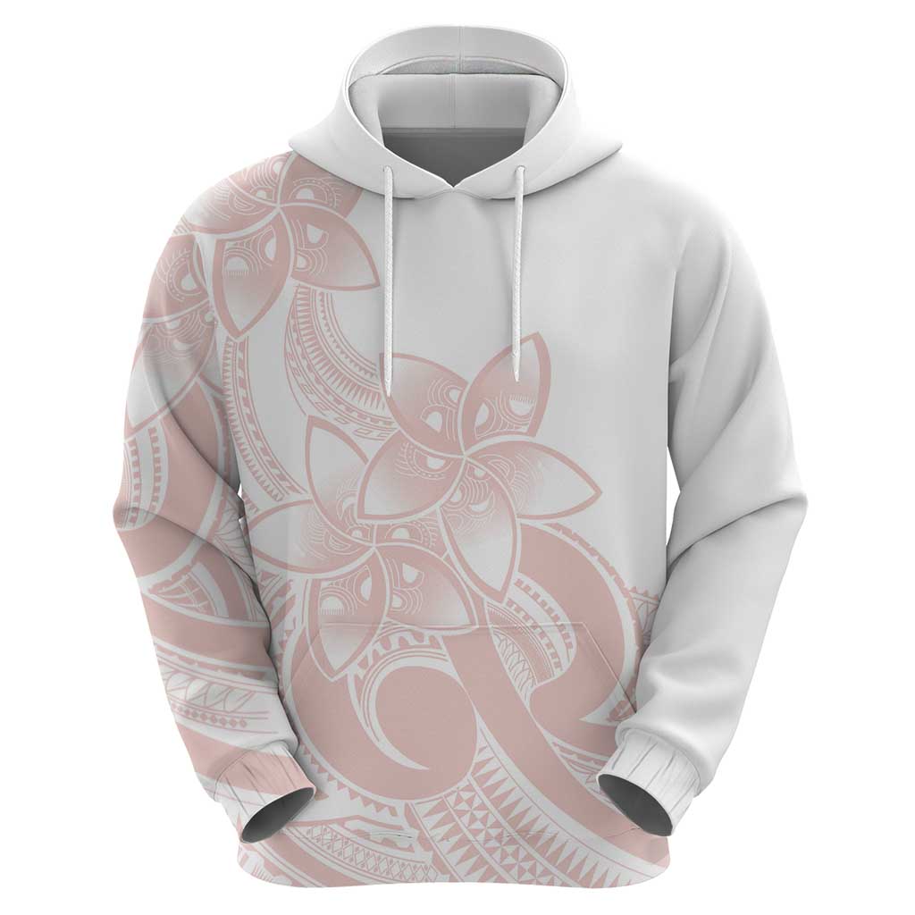 Polynesian Tribal Plumeria Lotu Tamaiti Hoodie Pastel Blush - Polynesian Pride