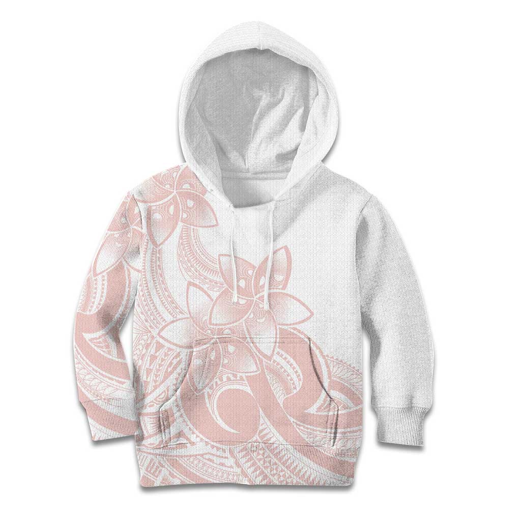 Polynesian Tribal Plumeria Lotu Tamaiti Kid Hoodie Pastel Blush LT9 Hoodie Blush - Polynesian Pride