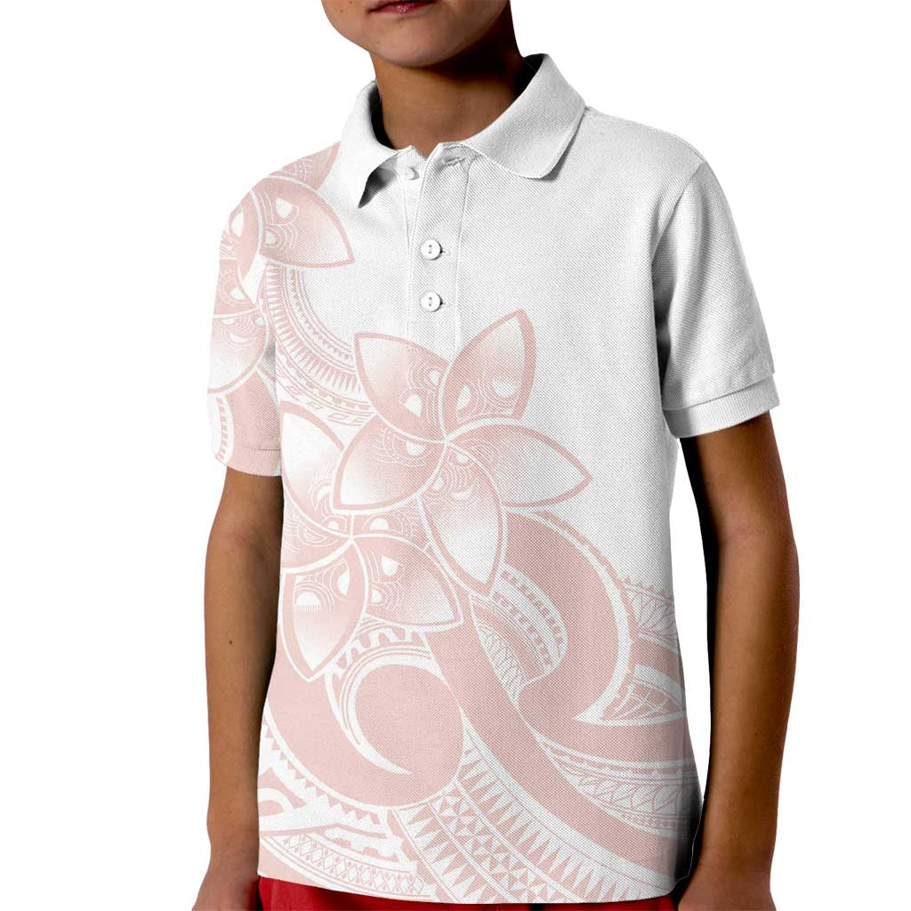 Polynesian Tribal Plumeria Lotu Tamaiti Kid Polo Shirt Pastel Blush LT9 Kid Blush - Polynesian Pride
