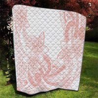 Polynesian Tribal Plumeria Lotu Tamaiti Quilt Pastel Blush - Polynesian Pride
