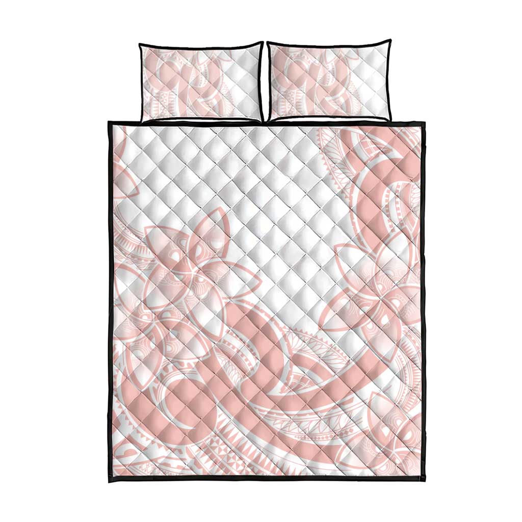 Polynesian Tribal Plumeria Lotu Tamaiti Quilt Bed Set Pastel Blush LT9 - Polynesian Pride