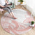 Polynesian Tribal Plumeria Lotu Tamaiti Round Carpet Pastel Blush - Polynesian Pride