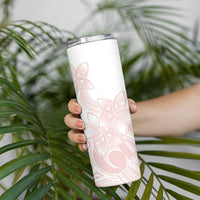 Polynesian Tribal Plumeria Lotu Tamaiti Skinny Tumbler Pastel Blush LT9 - Polynesian Pride