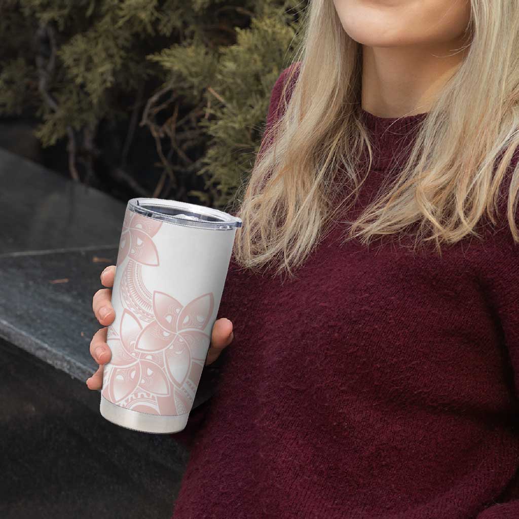 Polynesian Tribal Plumeria Lotu Tamaiti Tumbler Cup Pastel Blush - Polynesian Pride