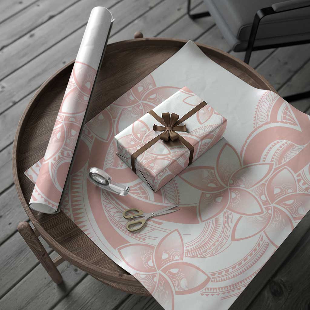 Polynesian Tribal Plumeria Lotu Tamaiti Wrapping Paper Pastel Blush - Polynesian Pride