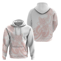 Polynesian Tribal Plumeria Lotu Tamaiti Zip Hoodie Pastel Blush - Polynesian Pride