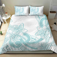 Polynesian Tribal Plumeria Lotu Tamaiti Bedding Set Pastel Cyan - Polynesian Pride