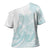Polynesian Tribal Plumeria Lotu Tamaiti Cross Shoulder Shirt Pastel Cyan - Polynesian Pride