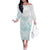 Polynesian Tribal Plumeria Lotu Tamaiti Family Matching Off The Shoulder Long Sleeve Dress and Hawaiian Shirt Pastel Cyan - Polynesian Pride