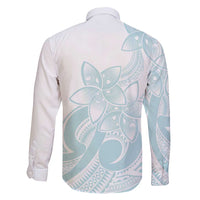 Polynesian Tribal Plumeria Lotu Tamaiti Family Matching Off Shoulder Short Dress and Hawaiian Shirt Pastel Cyan LT9 - Polynesian Pride