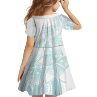 Polynesian Tribal Plumeria Lotu Tamaiti Family Matching Puletasi and Hawaiian Shirt Pastel Cyan LT9 - Polynesian Pride
