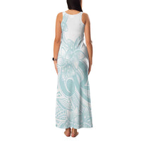 Polynesian Tribal Plumeria Lotu Tamaiti Family Matching Tank Maxi Dress and Hawaiian Shirt Pastel Cyan LT9 - Polynesian Pride