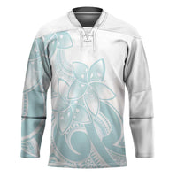 Polynesian Tribal Plumeria Lotu Tamaiti Hockey Jersey Pastel Cyan - Polynesian Pride