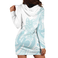 Polynesian Tribal Plumeria Lotu Tamaiti Hoodie Dress Pastel Cyan LT9 - Polynesian Pride