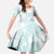 Polynesian Tribal Plumeria Lotu Tamaiti Kid Short Sleeve Dress Pastel Cyan - Polynesian Pride