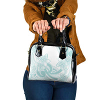 Polynesian Tribal Plumeria Lotu Tamaiti Shoulder Handbag Pastel Cyan - Polynesian Pride