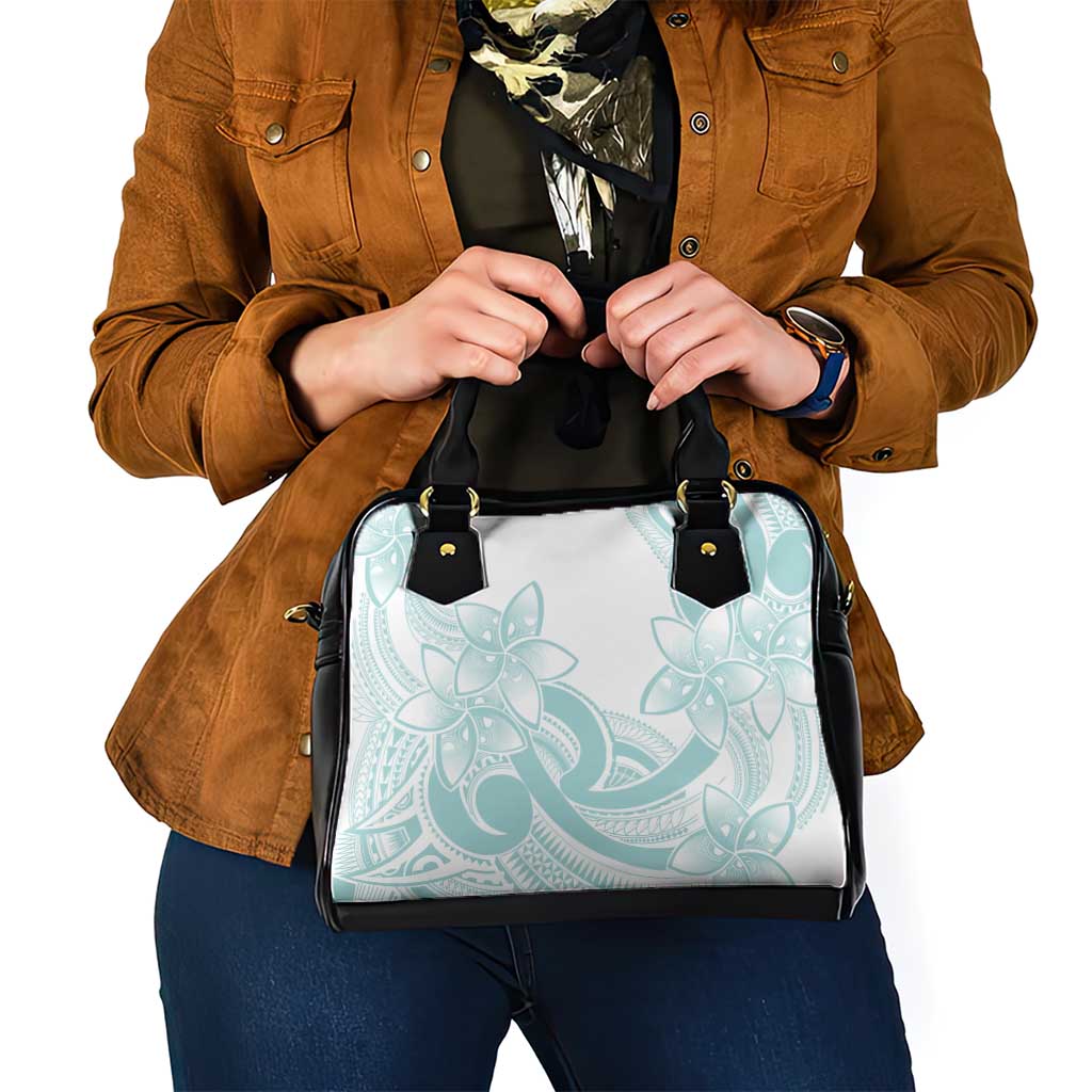 Polynesian Tribal Plumeria Lotu Tamaiti Shoulder Handbag Pastel Cyan - Polynesian Pride