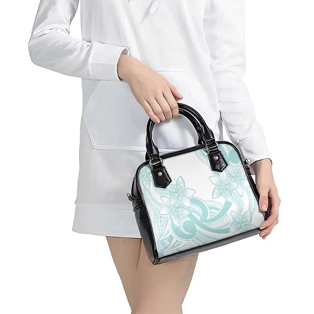 Polynesian Tribal Plumeria Lotu Tamaiti Shoulder Handbag Pastel Cyan - Polynesian Pride